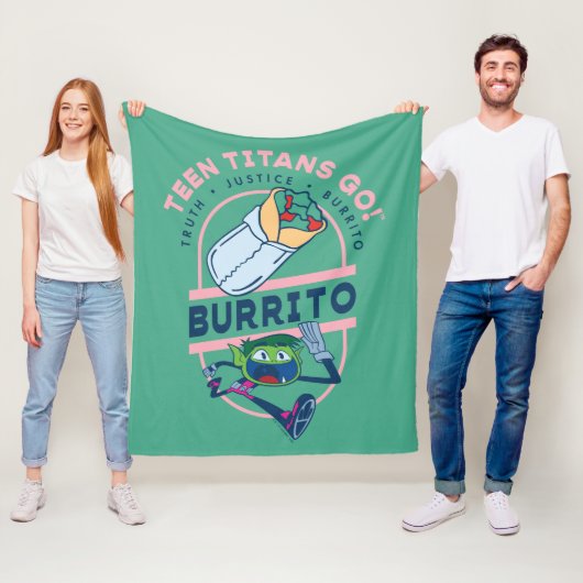 Tien Titans gaan! Beast Boy "Truth Justice Burrito Fleece Deken (In situ)