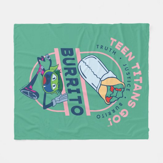 Tien Titans gaan! Beast Boy "Truth Justice Burrito Fleece Deken (Voorkant (Horizontaal))