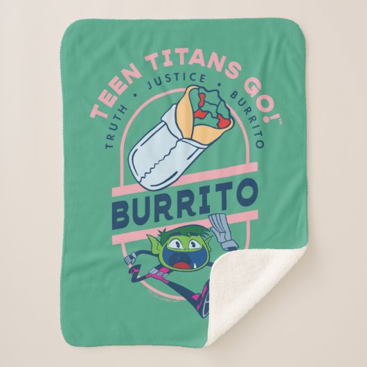 Tien Titans gaan! Beast Boy "Truth Justice Burrito Sherpa Deken (Voorkant)