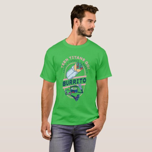 Tien Titans gaan! Beast Boy "Truth Justice Burrito T-shirt (Voorkant volledig)