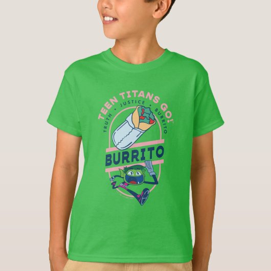 Tien Titans gaan! Beast Boy "Truth Justice Burrito T-shirt (Voorkant)
