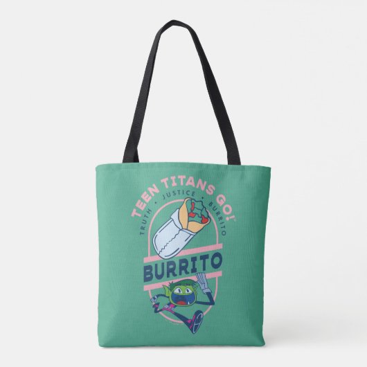 Tien Titans gaan! Beast Boy "Truth Justice Burrito Tote Bag (Achterkant)