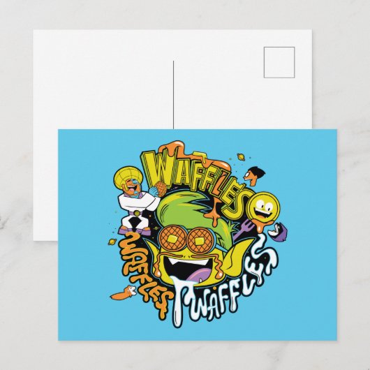 Tien Titans gaan! | Beast Boy Waffles Briefkaart (Voorkant / Achterkant)