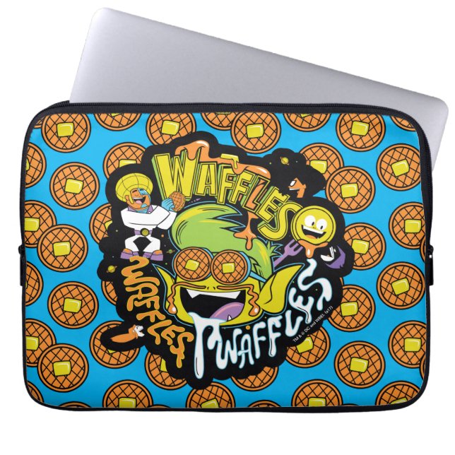 Tien Titans gaan! | Beast Boy Waffles Laptop Sleeve (Voorkant)