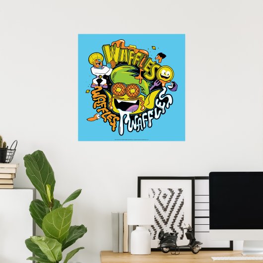 Tien Titans gaan! | Beast Boy Waffles Poster (Thuiskantoor)