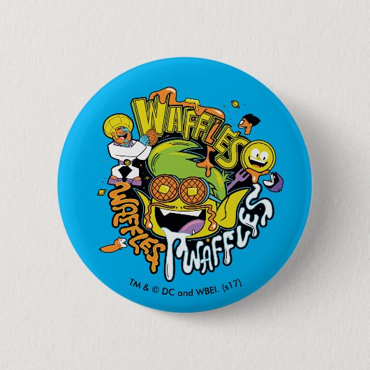 Tien Titans gaan! | Beast Boy Waffles Ronde Button 5,7 Cm (Voorkant)
