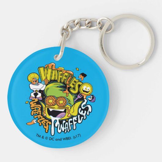 Tien Titans gaan! | Beast Boy Waffles Sleutelhanger (Achterkant)