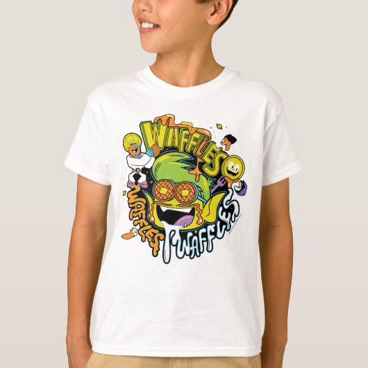 Tien Titans gaan! | Beast Boy Waffles T-shirt (Voorkant)