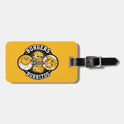 Tien Titans gaan! | Burgers Versus Burritos Bagagelabel (Voorkant horizontaal)