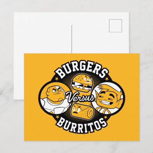 Tien Titans gaan! | Burgers Versus Burritos Briefkaart (Voorkant / Achterkant)