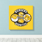 Tien Titans gaan! | Burgers Versus Burritos Canvas Afdruk (Insitu (Houten vloer))