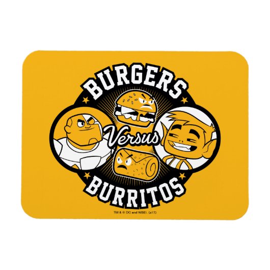 Tien Titans gaan! | Burgers Versus Burritos Magneet (Horizontaal)