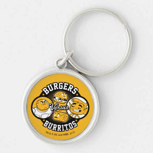 Tien Titans gaan! | Burgers Versus Burritos Sleutelhanger (Voorkant)