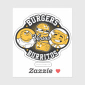 Tien Titans gaan! | Burgers Versus Burritos Sticker (Vel)