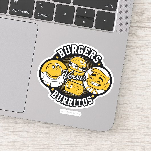 Tien Titans gaan! | Burgers Versus Burritos Sticker (Detail)