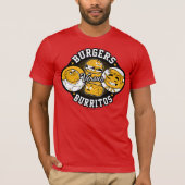 Tien Titans gaan! | Burgers Versus Burritos T-shirt (Voorkant)