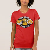 Tien Titans gaan! | Burgers Versus Burritos T-shirt (Voorkant)
