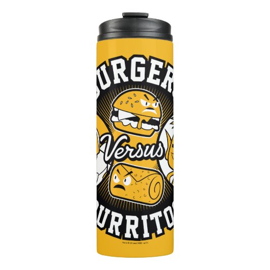 Tien Titans gaan! | Burgers Versus Burritos Thermosbeker (Voorkant)