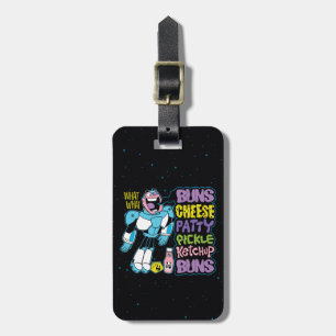 Tien Titans gaan! Cyborg Burger Rap Bagagelabel