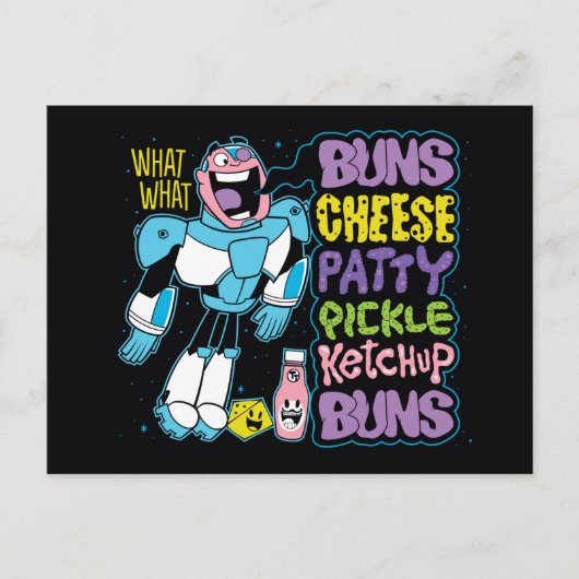 Tien Titans gaan! | Cyborg Burger Rap Briefkaart (Voorkant)