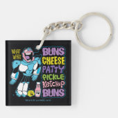 Tien Titans gaan! | Cyborg Burger Rap Sleutelhanger (Achterkant)