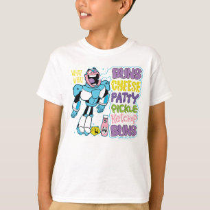 Tien Titans gaan!   Cyborg Burger Rap T-shirt