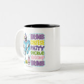 Tien Titans gaan! | Cyborg Burger Rap Tweekleurige Koffiemok (Voorkant links)