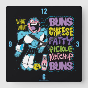 Tien Titans gaan! Cyborg Burger Rap Vierkante Klok