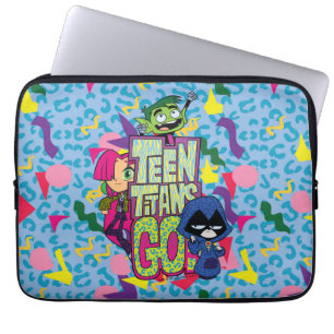 Tien Titans gaan! Dierlijke afdruk van "Girls Gi Laptop Sleeve