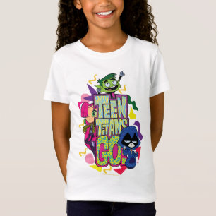 Tien Titans gaan! Dierlijke afdruk van "Girls Gi T-shirt