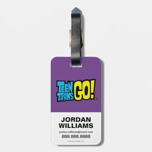 Tien Titans gaan! | Emoticlones van Raven Bagagelabel (Achterkant verticaal)
