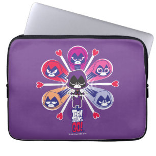 Tien Titans gaan!   Emoticlones van Raven Laptop Sleeve