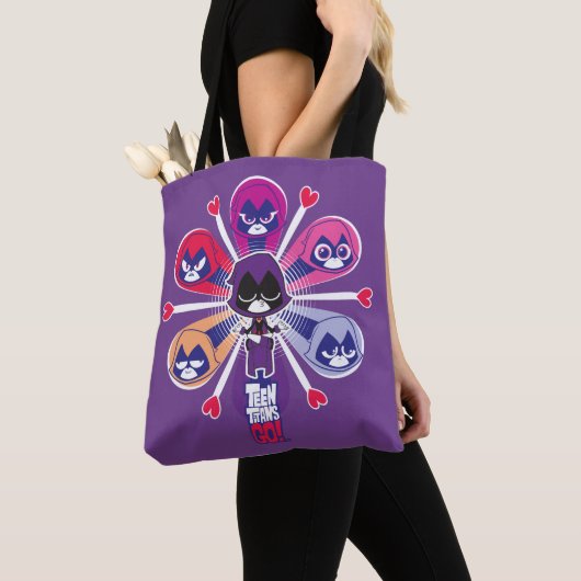 Tien Titans gaan! | Emoticlones van Raven Tote Bag (Dichtbij)