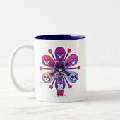 Tien Titans gaan! | Emoticlones van Raven Tweekleurige Koffiemok (Links)