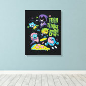 Tien Titans gaan! | Gnarly 90's Pizza Graphic Canvas Afdruk (Insitu (Houten vloer))