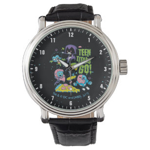 Tien Titans gaan!   Gnarly 90's Pizza Graphic Horloge