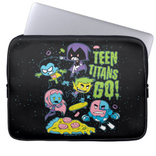 Tien Titans gaan! Gnarly 90's Pizza Graphic Laptop Sleeve