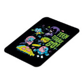 Tien Titans gaan! | Gnarly 90's Pizza Graphic Magneet (Linkerzijde)