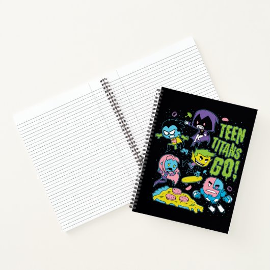 Tien Titans gaan! | Gnarly 90's Pizza Graphic Notitieboek (Binnen)