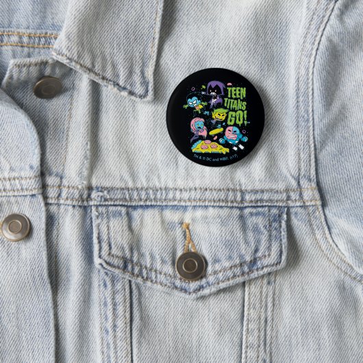 Tien Titans gaan! | Gnarly 90's Pizza Graphic Ronde Button 5,7 Cm (In situ)