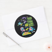 Tien Titans gaan! | Gnarly 90's Pizza Graphic Ronde Sticker (Envelop)