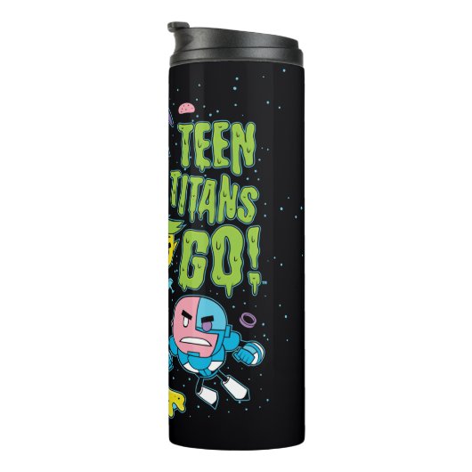 Tien Titans gaan! | Gnarly 90's Pizza Graphic Thermosbeker (Geroteerd rechts)