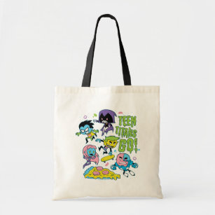 Tien Titans gaan!   Gnarly 90's Pizza Graphic Tote Bag