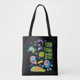Tien Titans gaan! Gnarly 90's Pizza Graphic Tote Bag