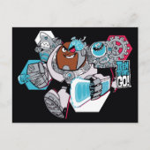 Tien Titans gaan! | Grafisch schilderij van Cyborg Briefkaart (Voorkant)
