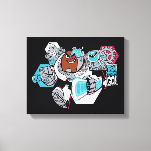 Tien Titans gaan! | Grafisch schilderij van Cyborg Canvas Afdruk (Voorkant)