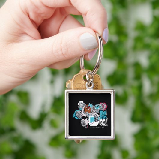 Tien Titans gaan! | Grafisch schilderij van Cyborg Sleutelhanger (Hand)