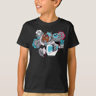 Tien Titans gaan! | Grafisch schilderij van Cyborg T-shirt