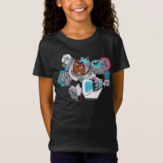 Tien Titans gaan! | Grafisch schilderij van Cyborg T-shirt