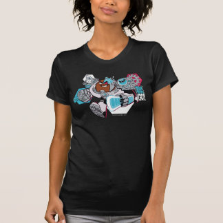 Tien Titans gaan! | Grafisch schilderij van Cyborg T-shirt